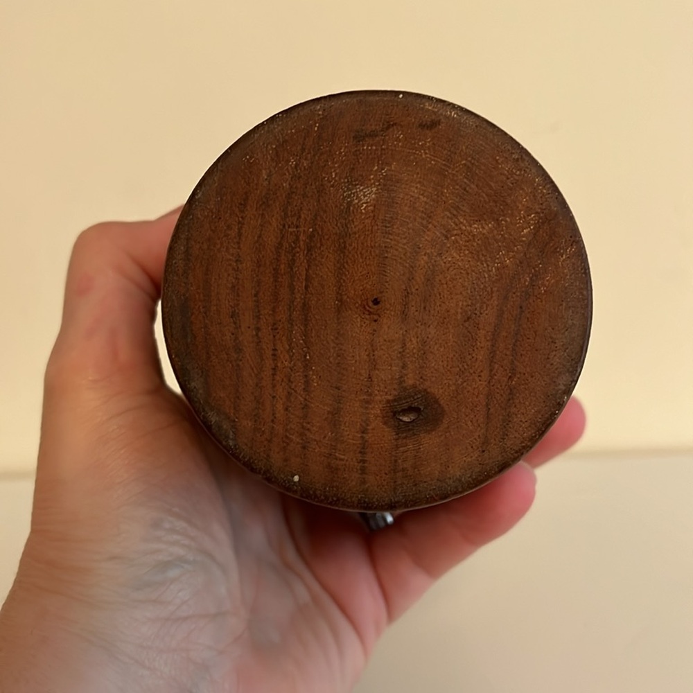 Vintage Hand Carved Teak Sheesham Wooden Lidded Spice Trinket Storage Jar - Picture 4 of 10